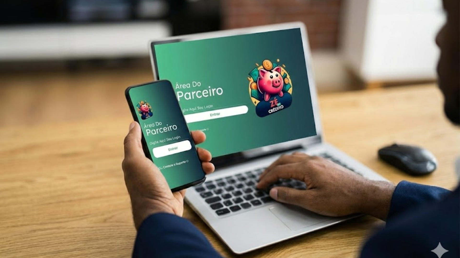 Corban usando computador